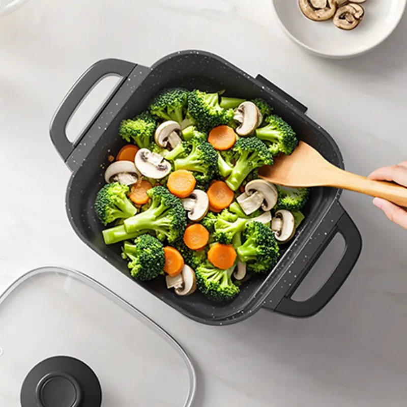 AORAN 1500w non-stick electric frying pan, can be used to fry steak, eggs, and boil milk. It is suitable for small meals and quick cooking. Say goodby
