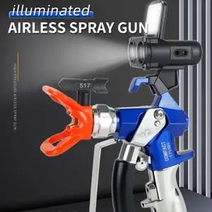 Airless Paint Spray Gun with LED Light, High Efficiency, No Leak, Easy Clean for DIY & Professional Painting