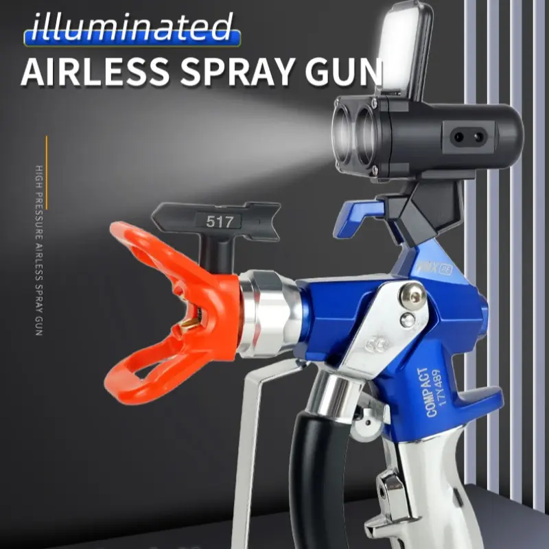 Zt-G5max Spray Gun with Light Blue, 517 Nozzle, Lightweight Handle, Handheld Paint Sprayer, Latex Oil Sprayer, Indoor Outdoor Decoration Tool