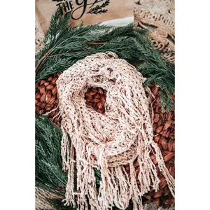 Open Knit Infinity Scarf In Brown Sugar