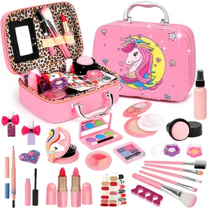 TikTokShopSpringGlowUp Kids Washable Makeup Girl Toys - Real Make Up Set, Little Girls Makeup Kit for Kid Children Princess, Christmas Birthday Gift Toys for Girl 3 4 5 6 7 8 9 10 11 12 Year Old