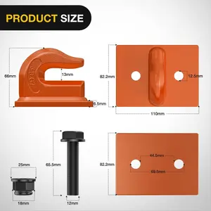 3/8'' Heavy Duty Drop Forged Steel Grab Hooks, & Powder Coated Bucket Attachments, 15000 Max Load Orange Tow Hooks for Lawn Mowers