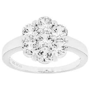JTV White Lab Created Sapphire Platinum Over Sterling Silver Ring 1.66ctw