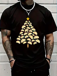 100% Cotton Pierogi Tree Polish Christmas Food Funny Tee Men Women Kids T-Shirt Women's Men's Graphic Tee Crew Neck summer vacation Tops