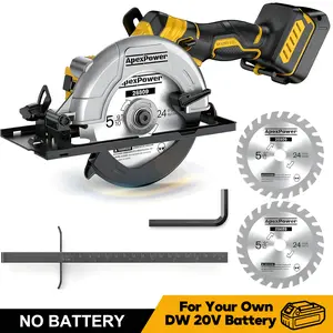 Brushless Cordless Mini Circular Saw & Concrete Saw Kit, for Dewalt 20V Max Battery, Laser-Aided 6-Inch Saw with 0-90° Bevel Cuts, 5900 RPM, Includes Grinder & Rip Guide, Bare Tool Only