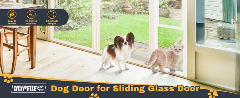 Lilypelle Dog Door for Sliding Glass Door, Adjustable Height Doggy & Cat Door for Sliding Door, Insert Patio Pet Door with Lock for Renters&Apartments Lilypelle Dog Door for Sliding Glass Door, Adjustable Height Doggy & Cat Door for Sliding Door, Insert Patio Pet Door with Lock for Renters&Apartments