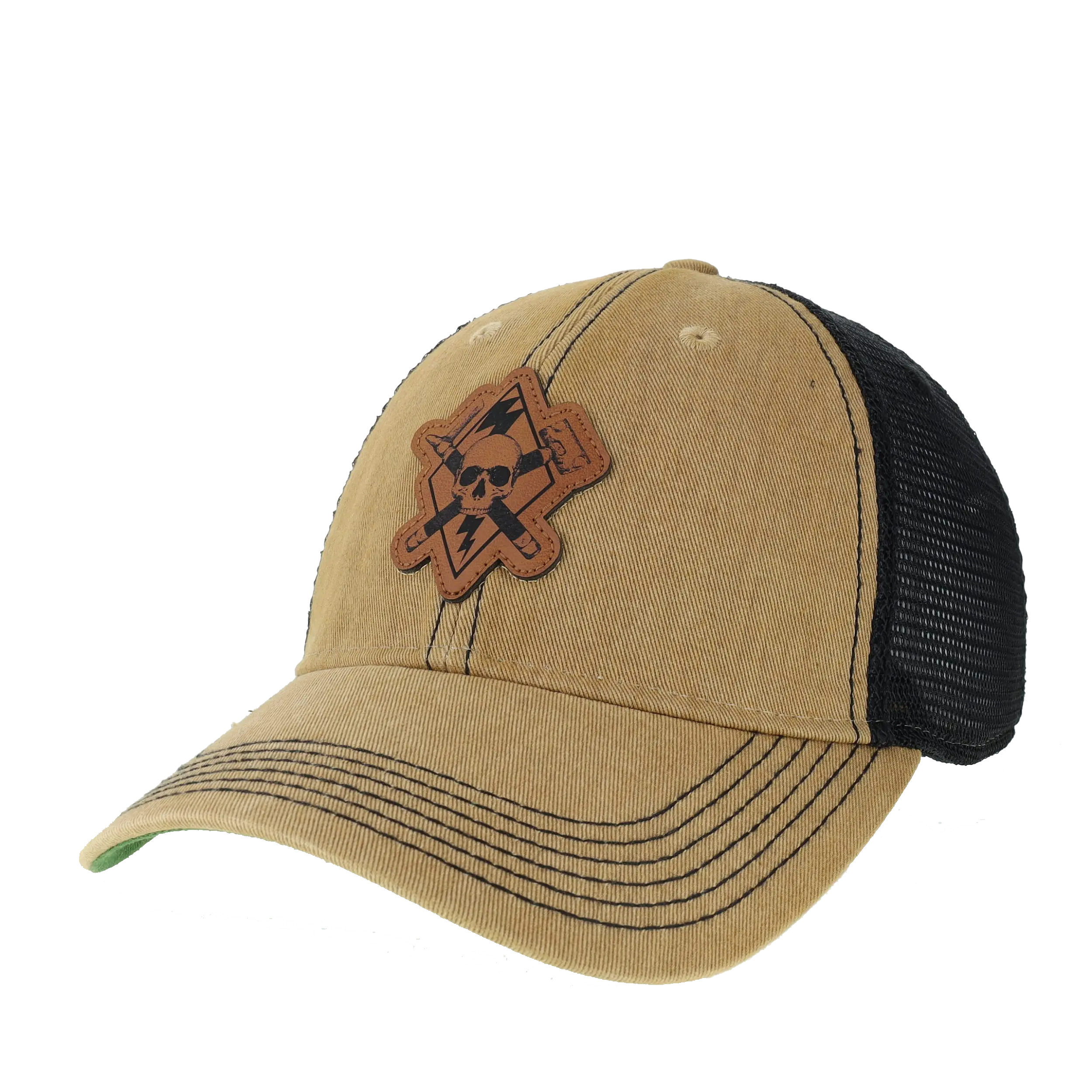 LURKIN TOOLS OF THE TRADE HAT-Snapback Hat, Leather Patch, Full Curve Visor, Mesh Backing, Adjustable Snap