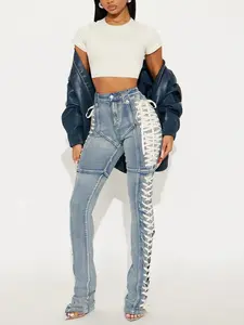 Tall Jaw Dropper Stretch Lace Up Bootcut Jeans - Medium Wash