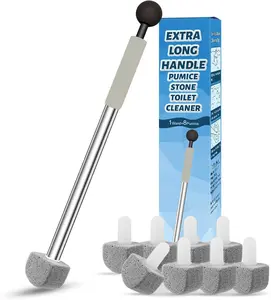 Pumice Stone Toilet Bowl Cleaner 16.7Inch Toilet Pumice Stone with Handle Cleans Hard Water Ring Calcium Buildup&Stains for Toilet Bath Kitchen Household Cleaning