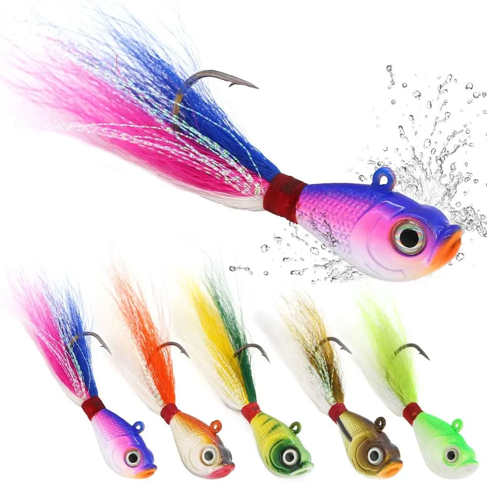 Bucktail-Jigs-Saltwater-Hair-Jigs- -Fishing-Lures-Assorted Kit