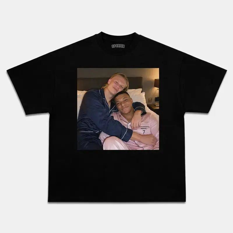 Women's Kylian Mbappé & Erling Haaland V2 Graphic T-Shirt - Shortleeve, Casual, Fitted Streetwear Top, Unisex Fan Gift, Shortsleeve, Tshirt