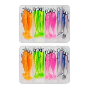 16pcs Soft Fishing Bait Set, Artificial Fishing Lure Kit for Barracuda & Perch, Outdoor Fishing Soft Bait Equipment Series big