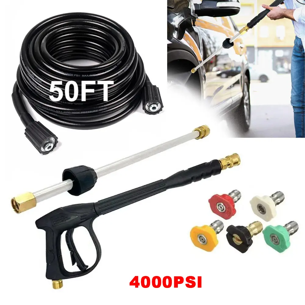 SJPACK High Pressure 4000PSI Car Power Washer Gun Spray Wand Lance Nozzle and Hose Kit