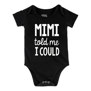 MIMI Told Me I Could Baby Bodysuit Funny Babys Short Sleeve Onesies Romper for Infant Newborn Boys Girls Soft Casual Outfit with Snap Closures for Easy Diaper Change