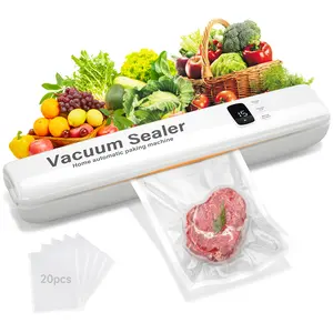 Vacuum Sealer, 3 Modes Food Storage Vacuum Sealer Machine, Multi-Functional Automatic Food Sealer, with 20 Vacuum Bags, Fast-Compact Design, LED Display