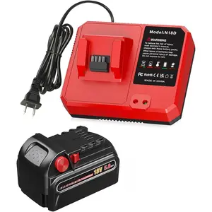 18V  5.0Ah with Charger, Replacement for Mliwaukee M18  Pack, Compatible with 48-59-1802, 48-11-1802 &  18V Cordless Power Tools