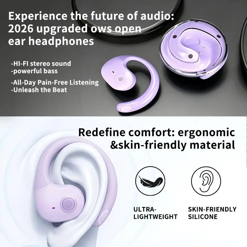 Open-Ear Sports Earbuds 5.4 | Wireless, IPX5 Waterproof, Earhook Design, 48H Battery, Mic for Running, Workout & Driving