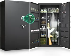 30-40 Large Gun Safe, Digital Gun Safe for Rifles and Pistols with LCD Keypad & Gun Rack,Unassembled Long Gun Cabinet for Rifles and Shotguns with Mute Function & Dual Alarm