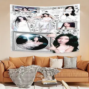 This katseye yoonchae, decorative tapestry background cloth thickened soundproof tapestry, velvet thermal tapestry, bedroom living room office decorative tapestry, fine and beautiful printing, the perfect Christmas gift for family and friends.