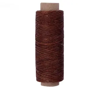 1 Roll 50m/1968inch Sewing Flat Waxed Polyester Thread For Sewing Wax String Braided Cord Hand Stitching Craft 150D