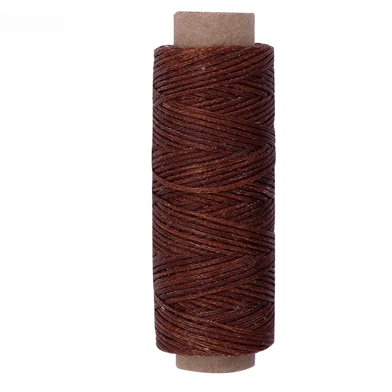 1 Roll 50m/1968inch Sewing Flat Waxed Polyester Thread For Sewing Wax String Braided Cord Hand Stitching Craft 150D