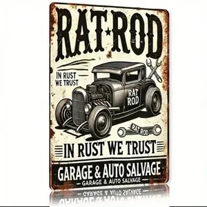 Aluminum Vintage Garage Sign Large 20x30 Inch Retro Automotive Wall Art Decor Wall Metal Plaque Heavy Duty Aluminum Metal Sign for Man Cave Bar Home Decor Products