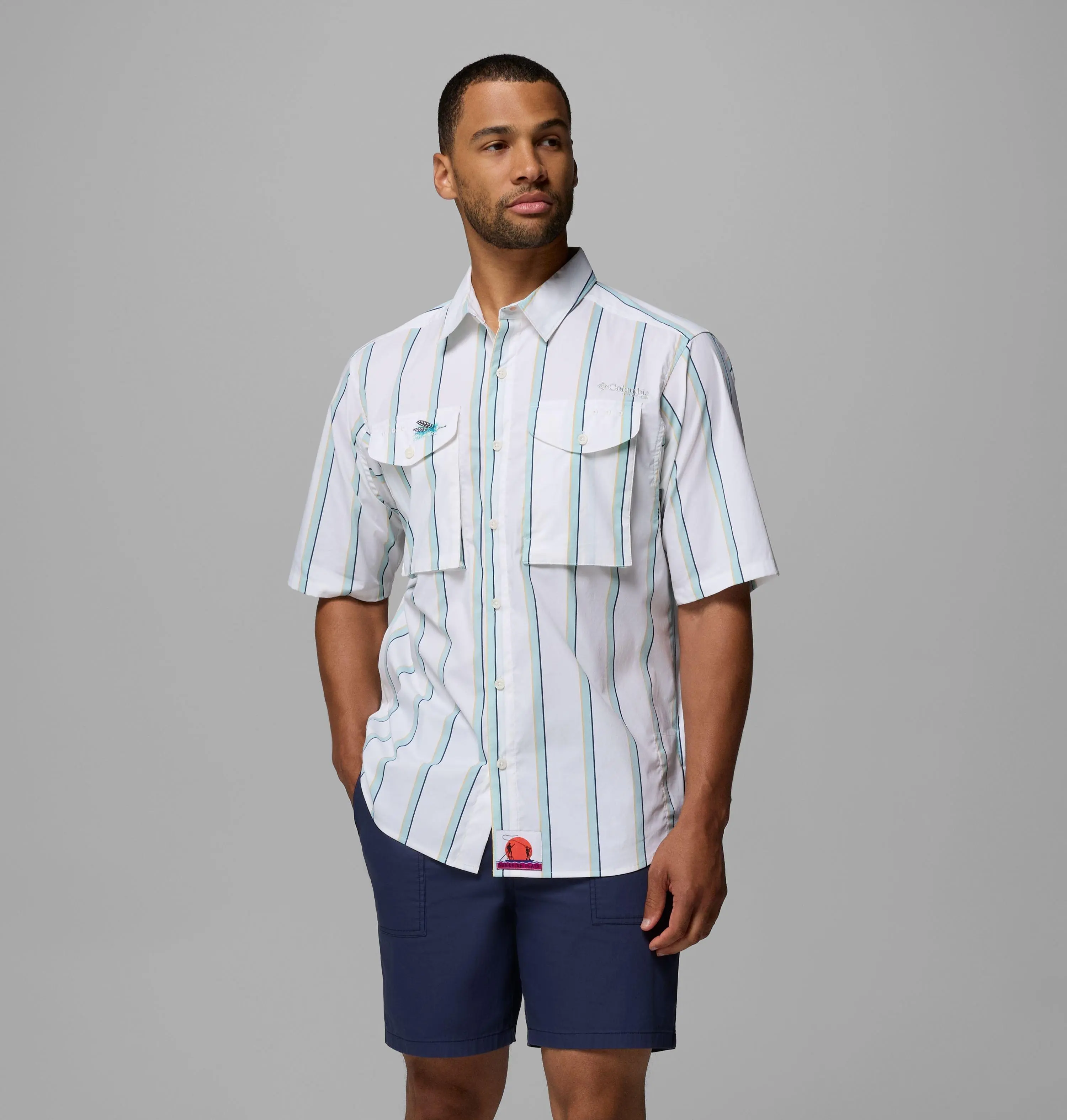 Men's PFG Bonefish Flats Printed Short Sleeve Shirt
