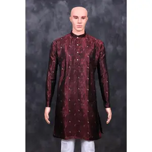 Regal Black Men's Jacquard Kurta – Traditional Elegance by JCS Fashions