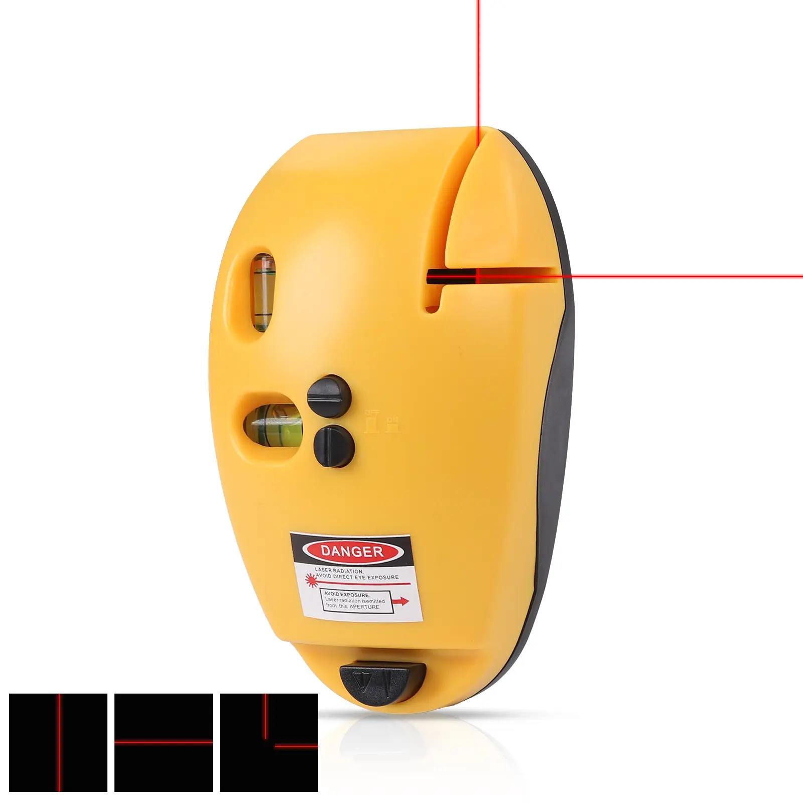 Cross Laser Line Level, Precise Line Finder, 90° Dual Laser Beam, Ideal for Picture and Levelling, Multipurpose Measurement Tool, Battery Not Included