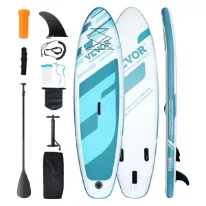 VEVOR Inflatable Stand Up Paddle Board, 11'x 33x 6 Wide SUP Paddleboard, with Board Accessories, Pump, Paddle, Fin, Phone Bag, Backpack, Ankle Leash, Repair Kit, Non-slip Deck for Youth Adults