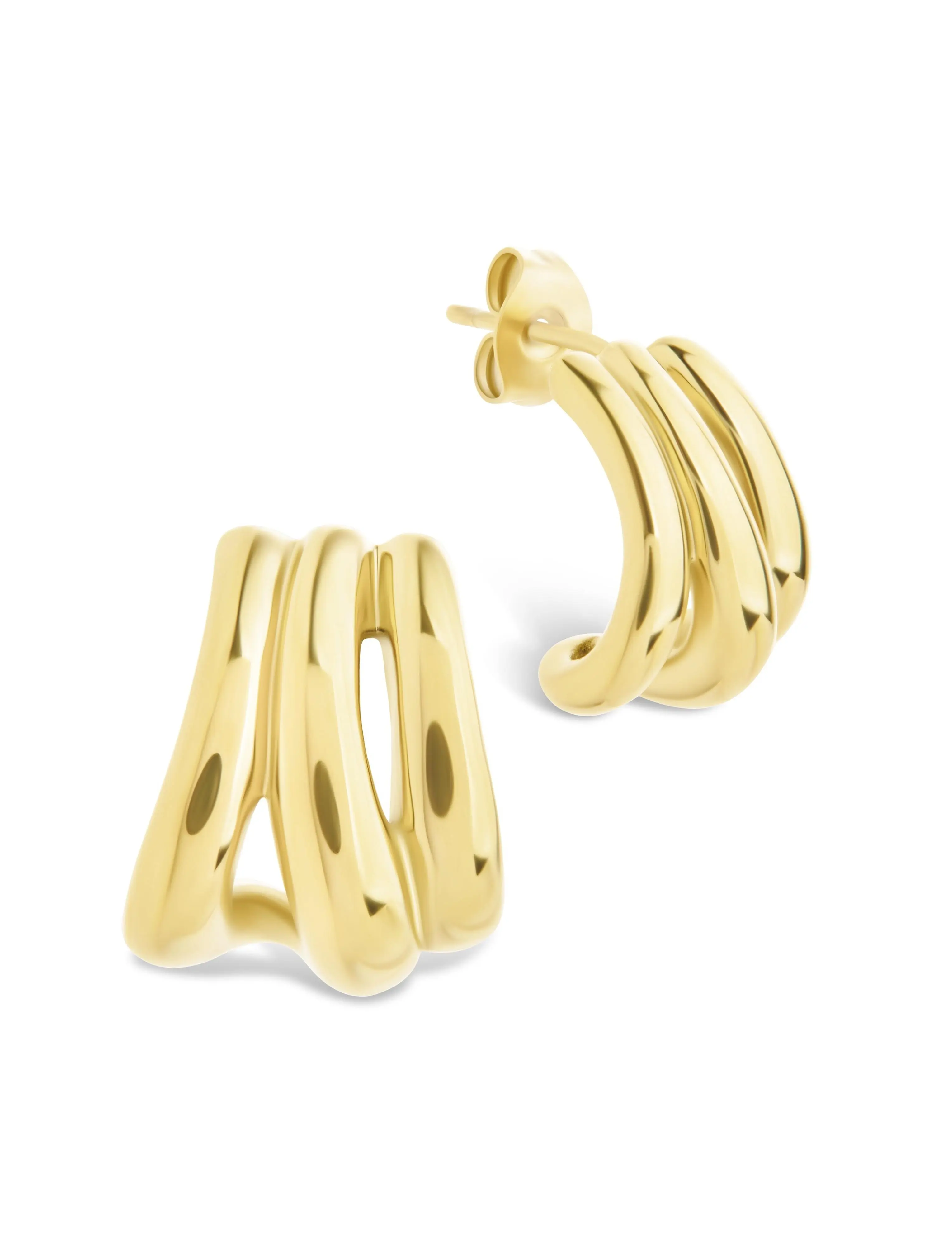 Clarice Triple Layered Row Earrings