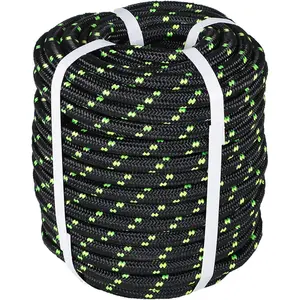 1/2 Inch x 200 FT Braid Arborist Rigging Rope,Nylon Pulling Rope Arborist Rigging Rope Rope for Camping Swings Arborist Marine, Black & Green