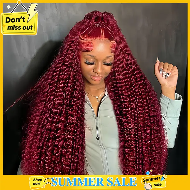 CheetahBeauty 99J Burgundy/Natural Black/T1B/4/27/FB30 Highlight Deep Wave Human Hair Wig 13x6 HD Transparent Lace Front Remy Hair Wigs Pre Plucked Brazilian Deep Wave Human Hair Wig For Women #tiktokshopsummersale