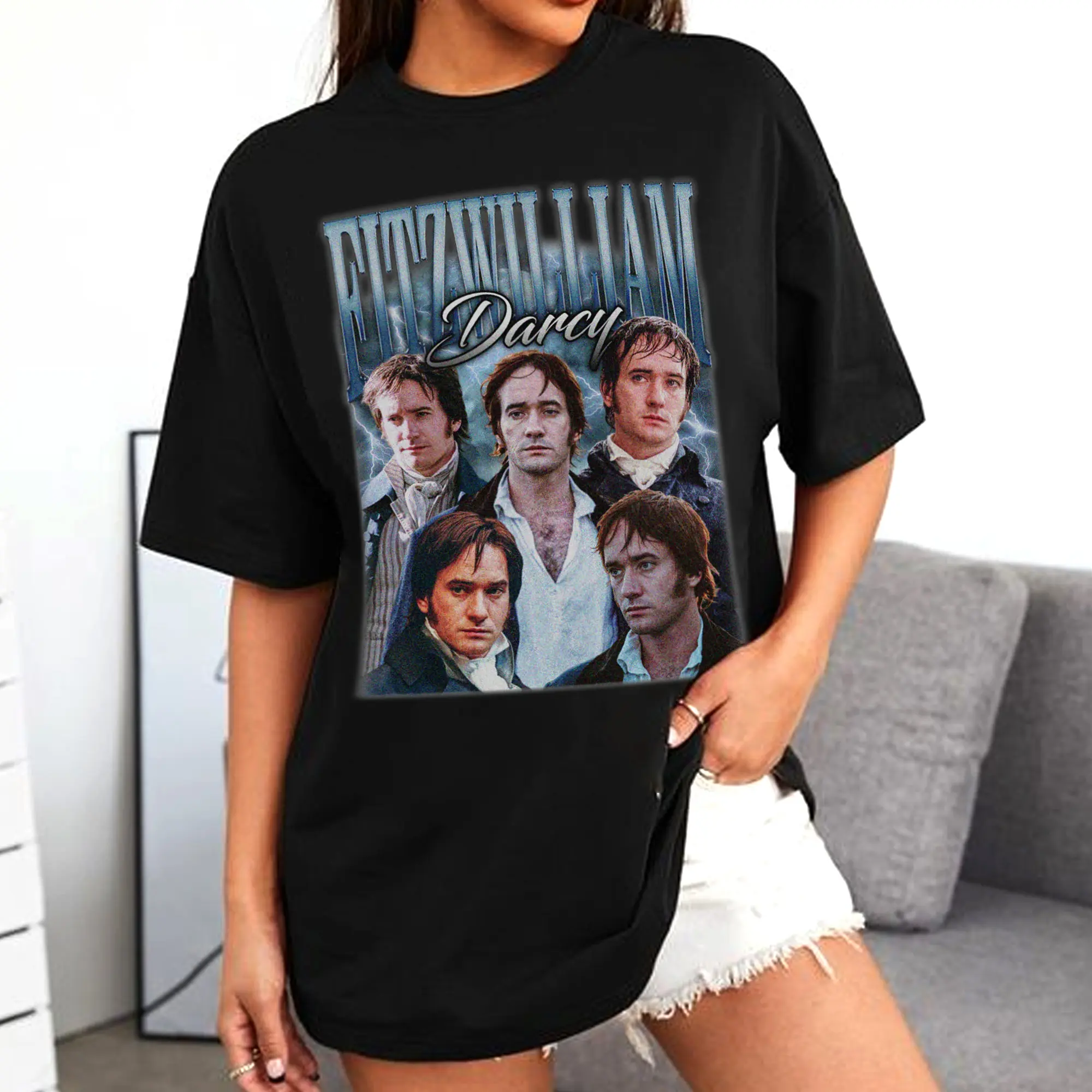 Fitzwilliam Darcy Pride and Prejudice Retro T-Shirt Retro Fitzwilliam Darcy Graphic Tee Sweatshirt Hoodie Unisex Casual Oversized