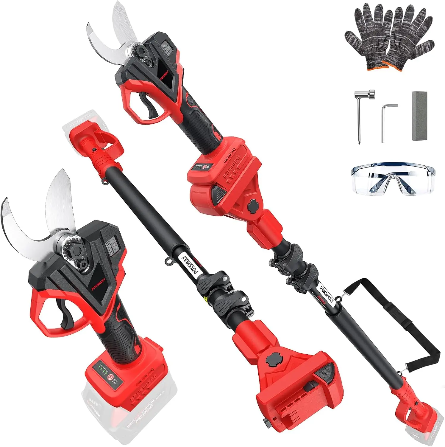 2-In-1 Electric Pruning Shears for Mil-waukee M18 Battery, 1.6" Cutting Diameter Cordless Pole Pruners 18v - Brushless Motor, 4 Modes Electric Pruning Shears for Gardening & Tree Trimmer (No Battery)