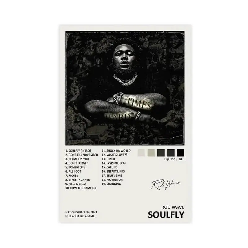 [UNFRAMED POSTER] Wave & Soul Energy – Abstract Rod-Inspired Music Poster Print for Living Room & Studio Decor