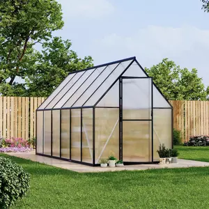 Garvee Large Walk-In Greenhouse for Outdoors, Aluminum Polycarbonate Greenhouse with Ventilation Quick Setup Structure and Roof Vent for Outside Garden Backyard, Patio