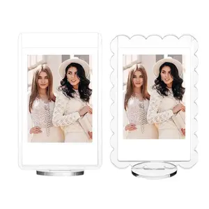 5 Pcs Acrylic Photo Frame with Stand, 2x3inch Clear Detachable Picture Frame Gift for Desktop Display, Personalized Vertical Standing Picture for Adding Family or Personal Photos, Home Decor