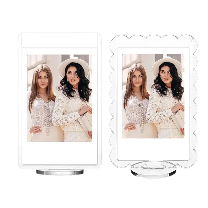 5 Pcs Acrylic Photo Frame with Stand, 2x3inch Clear Detachable Picture Frame Gift for Desktop Display, Personalized Vertical Standing Picture for Adding Family or Personal Photos, Home Decor