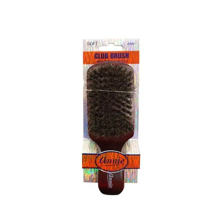 Premium Soft Wooden Club Brush with 100% Pure Boar Bristles for Easy Detangling, Distributing Natural Oils, and Daily Hair Care, Premium Hair Brush