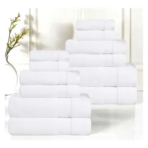 Superior 12 Piece Belmont Zero Twist Cotton Soft Towel Set