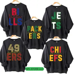 First Down Football Pullover Retro Style Crewneck Gildan Black Sweatshirt, All Team Football Sports, Gift Shirt For Fan Favorite Football Team For Men & Women  NK