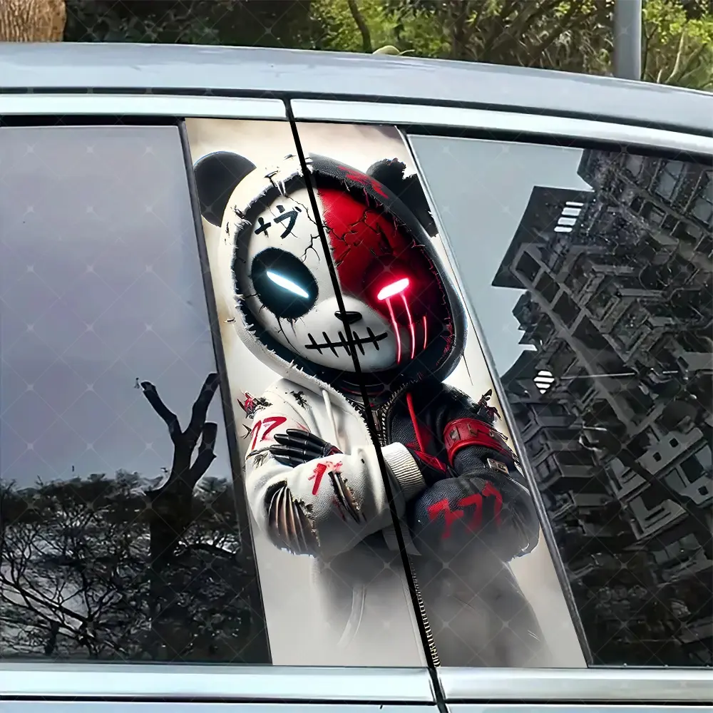 2pc Cartoon Panda Car Stickers, Creative Vinyl Decals, Car Decorative Sticker, Automotive Decoration, Car Decorations, Easy Peel & Stick, Sunproof Waterproof Scratch Resistant, All Car Models, Sticker For Cars, Vehicle Exterior Decoration