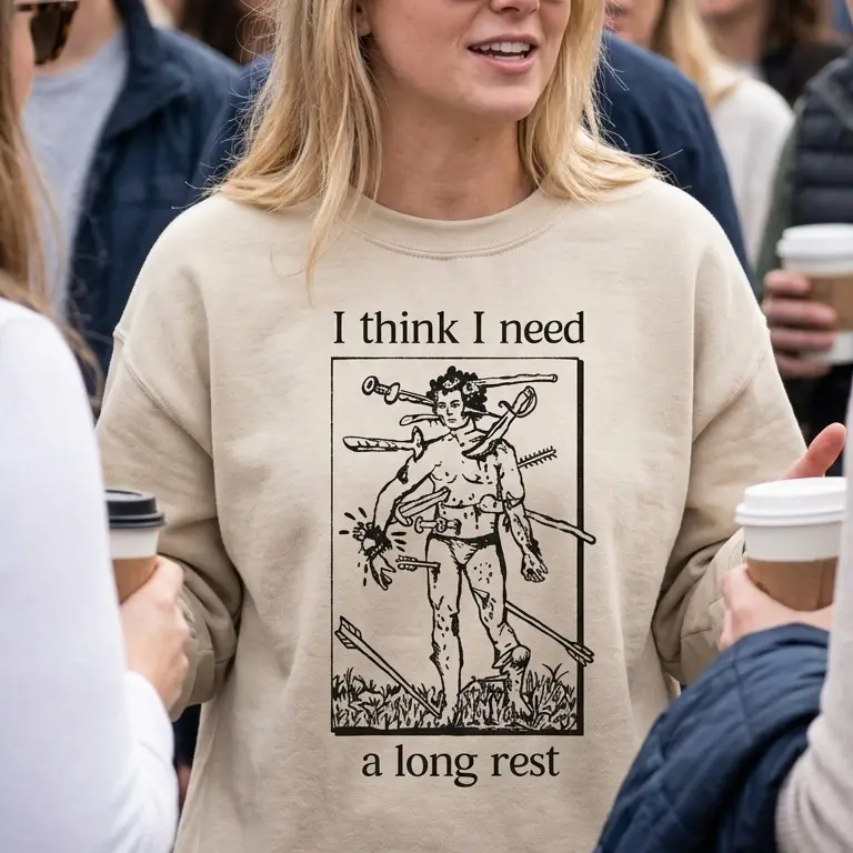 I Think I Need A Long Rest Shirt - DND Graphic Tee - Funny Dungeons and Dragons T-Shirt, Shirt ,  unisex dnd shirt