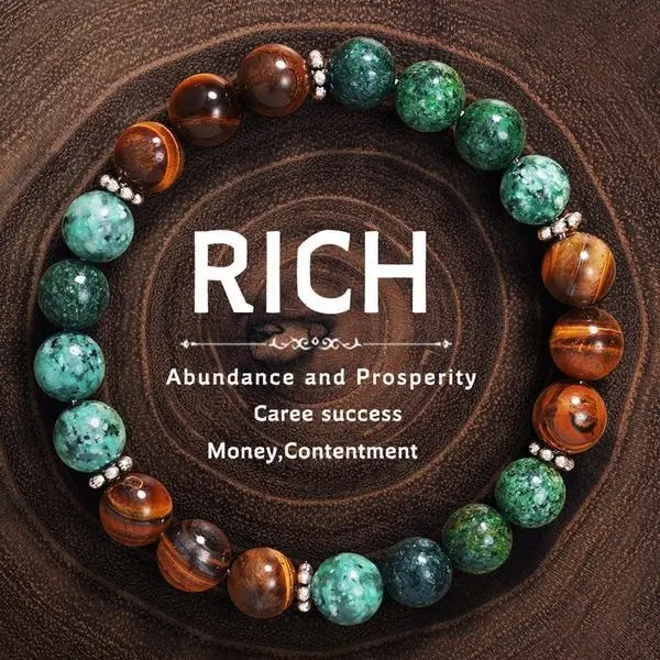 Unisex Handmade Tiger’s Eye Beaded Bangle Bracelet - AuraStrand Beading Fashion Accessory, Ideal for Meditation & Energy Healing, Perfect Gift for Loved Ones, Suitable for Daily Wear