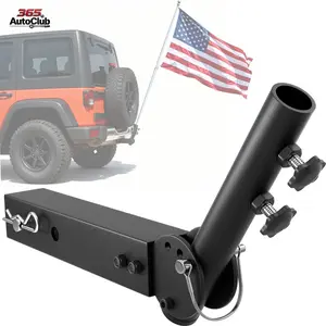 Adjustable Angle Trailer Hitch Flagpole Mount, All Metal Durable Universal Flag Mount, Fits Standard 2" Trailer Hitch Compatible with Pickup Truck SUV RV Jeep