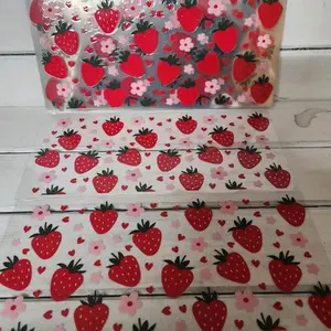 16oz Strawberry UV DTF Wraps - Perfect for Beverages - Drinkware