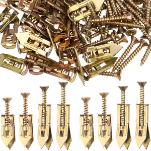 80 count Self-Drilling Anchors, Ancors and Screws for Heavy Duty, Metal Screw Anchors Kit, No Drill and Holes in Wall (4 Sizes)