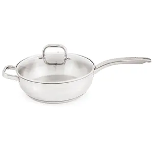 BergHOFF Belly Shape 18/10 SS 9.5" Deep Skilletwith Glass Lid