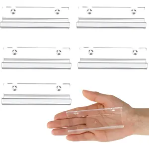 6 Pack 4 Inch Clear Vinyl Record Wall Mount Shelf Acrylic Album Display Holder Storage Hanger Floating CD Shelf for Home Office
